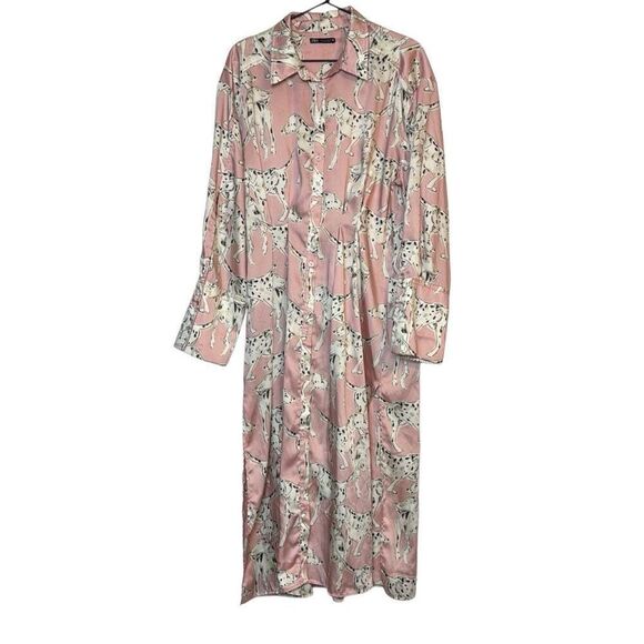 Zara Dalmation Print Shirt Dress L - Picture 2 of 6